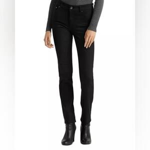 Acquaverde Black Wash Mid Rise Straight Slim Leg Greta Denim Jeans Womens 25
